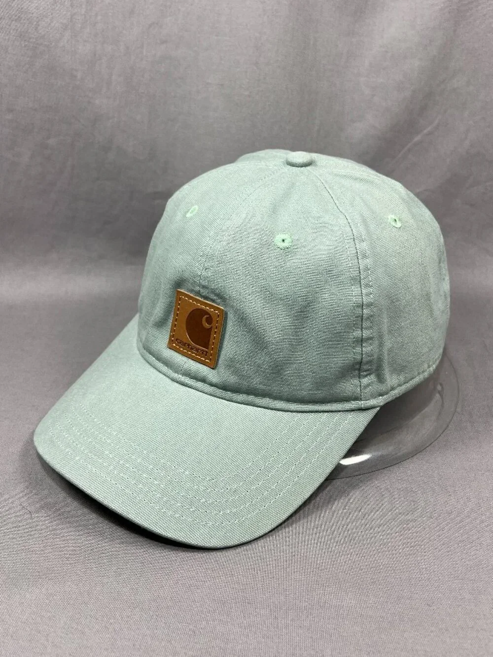 Carhartt Strapback Hat Green Canvas Cap Baseball Workwear Adjustable Dad Mens - Picture 6 of 15